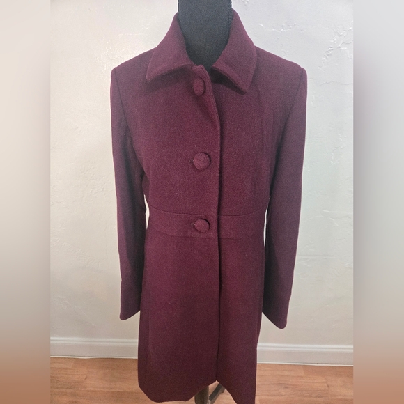 J Crew Lined Wool Coat Pea Coat Womens Size 8 Shade Of Purple - Picture 3 of 15